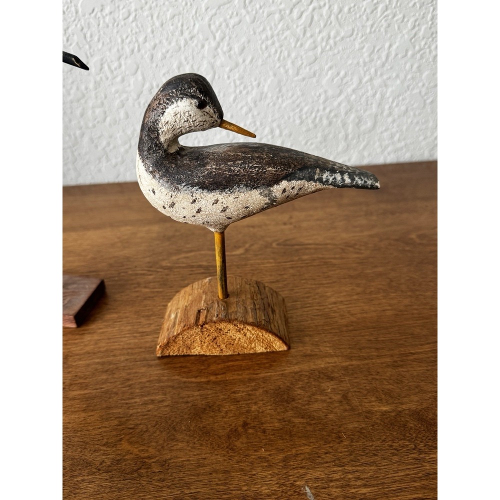 Vintage Wooden Shore Birds With Glass Eyes Lot Of 3 - Picture 2 of 16